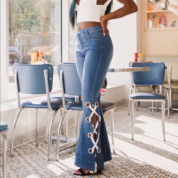 lace up bell bottoms